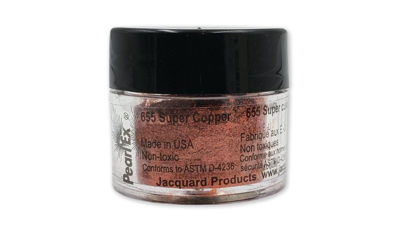 Pearl Ex Powdered Pigment in Super Copper, 3g, for vibrant metallic effects on various surfaces for artists and crafters.