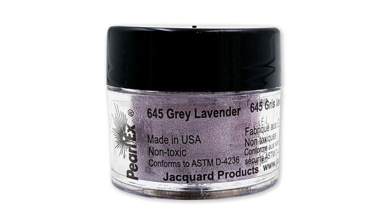 Pearl Ex Powdered Pigment in Grey Lavender 645, versatile for art projects, offers pearlescent effects and extreme colorfastness.