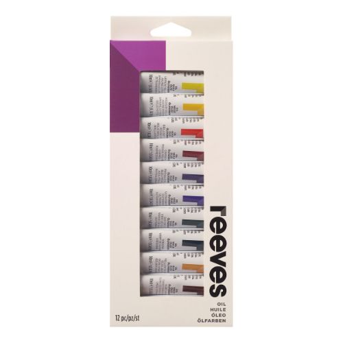 Set of 12 vibrant 10ml oil paint tubes for artists, featuring rich colors ideal for blending and textural techniques.