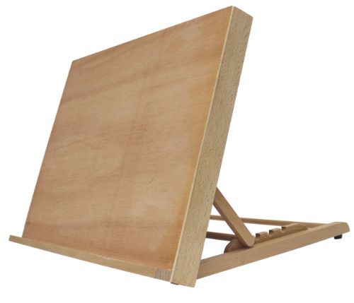 Jasart A3 Drawing Board Easel with smooth beech wood surface, adjustable angle, and built-in pencil rest for artists.