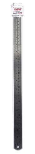 Kent Stainless Steel Ruler 450mm: Durable measuring tool with imperial/metric units, perfect for cutting and drawing projects.