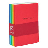 Set of 7 vibrant Fabriano Journals with unique covers and diverse paper types, perfect for creative note-taking and sketching.