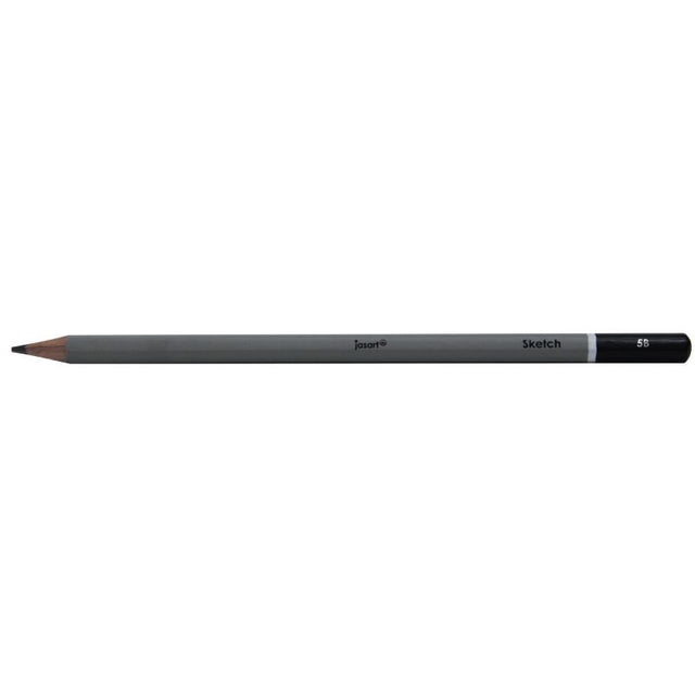 JASART 5B sketching pencil in FSC-certified wood, ideal for detailed drawings and bold sketches with minimal breakage.