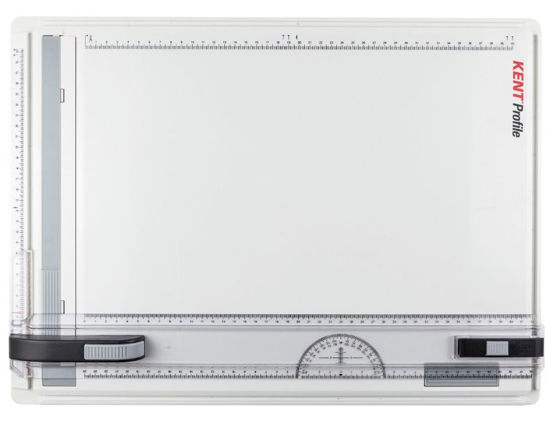 Ergonomic A3 drawing board featuring double-locking ruler, straightedge, and magnetic clamping rail for precision and comfort.