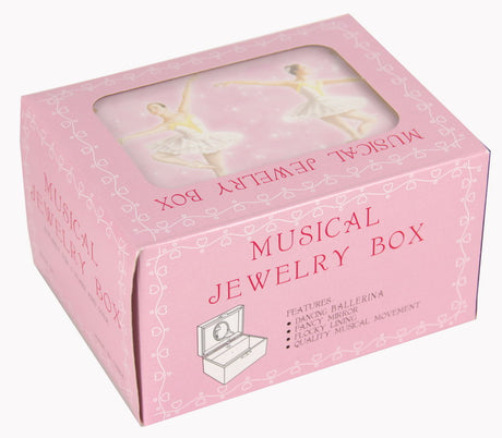 Elegant Musical Jewelry Box featuring twirling ballerinas, a mirror, and soft lining, playing 'It Came Upon a Midnight Clear'.