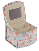 Elegant small jewellery box with a curved front design, featuring a plush interior for rings, earrings, and more.