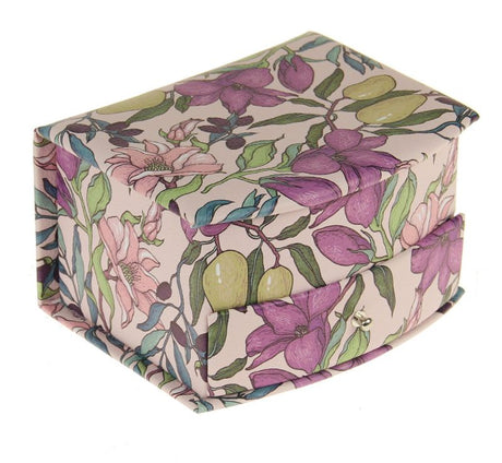 Elegant small jewellery box with floral design, perfect for organizing rings and earrings, measuring 14.5cm wide.