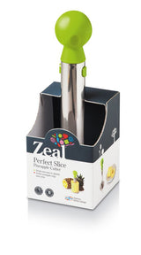 Zeal Pineapple Cutter: ergonomic design with stainless steel blade for quick, mess-free slicing of fresh pineapple rings.