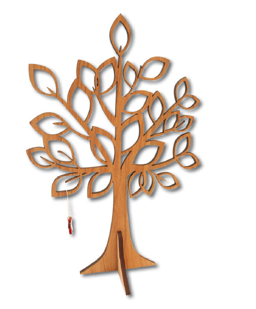 Elegant Rimu wood jewellery stand shaped like a spring tree, perfect for organizing necklaces, bangles, and earrings.