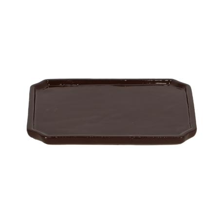 Set of 4 rectangular bonsai saucers (21 x 17 x 2cm) for catching excess water and enhancing plant displays.