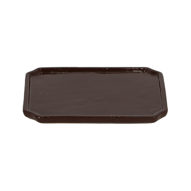 Set of 4 rectangular bonsai saucers (21 x 17 x 2cm) for catching excess water and enhancing plant displays.