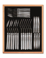 Elegant 24-piece stainless steel cutlery set featuring Laguiole Bee design, perfect for any dining occasion.