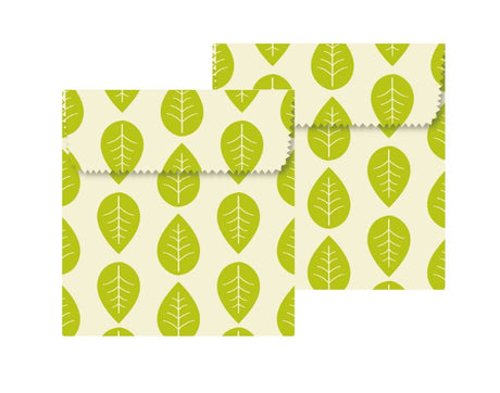 Eco-friendly beeswax sandwich pouches in vibrant Karlstert Leaf design, perfect for on-the-go meals and snacks.