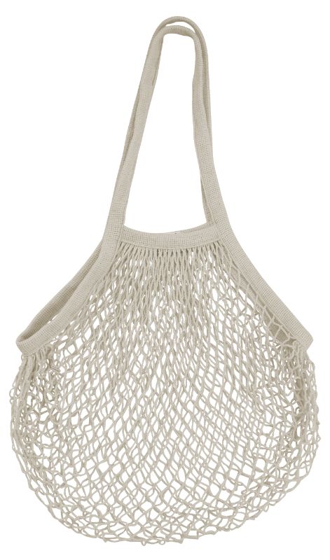 Natural cotton Long Handle String Bag from Karlstert Ecobags, perfect for sustainable shopping and daily groceries.