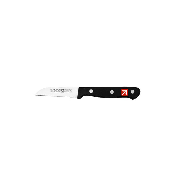 Kamati Gourmet Paring Knife (7cm) with stainless steel blade, ergonomic handle, ideal for precise cutting and peeling tasks.