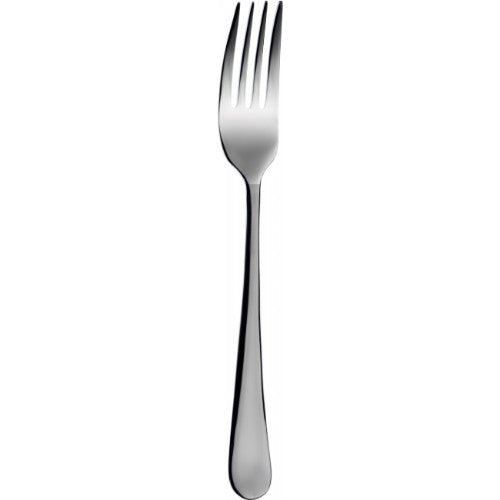 Elegant Bugatti Settimocello Satin Table Fork in stainless steel, featuring a unique satin finish for refined dining experiences.