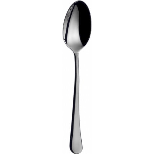 Sleek satin-finish dessert spoon from Bugatti, designed for elegance and comfort in fine dining experiences.