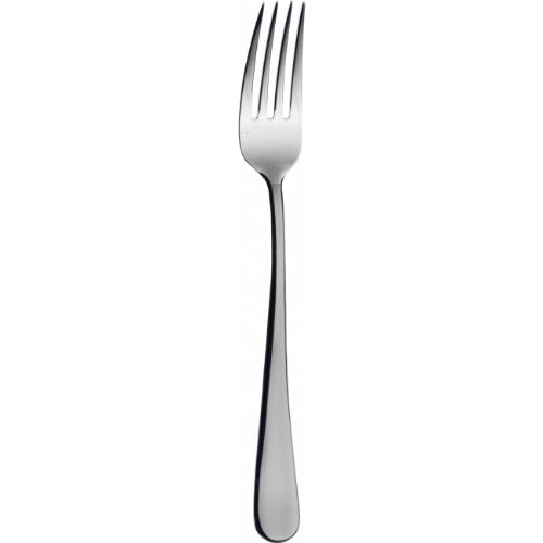 Elegant satin dessert fork by Bugatti, perfect for upscale dining and enhancing dessert presentations.
