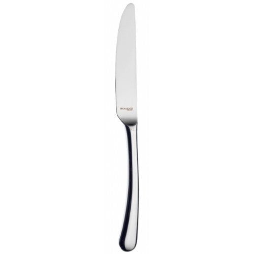 Elegant Bugatti Settimochello table knife with mirror finish and unique hollow handle, perfect for gourmet dining occasions.
