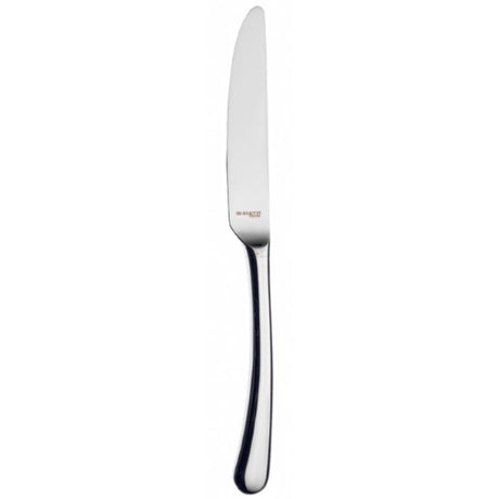 Elegant Bugatti Settimochello table knife with mirror finish and unique hollow handle, perfect for gourmet dining occasions.