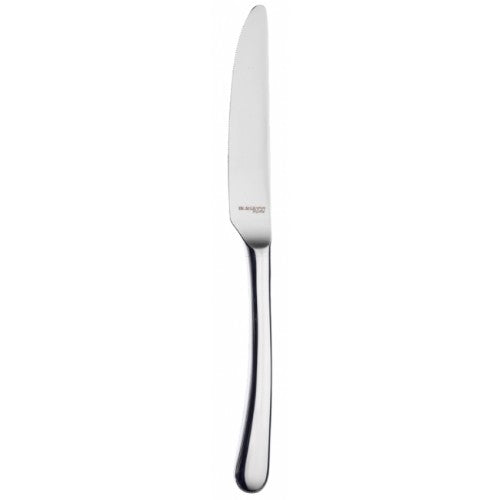 Elegant Bugatti Settimochello Mirror Dessert Knife in premium stainless steel, perfect for serving luxurious desserts.
