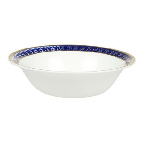Flux Archibex Gold Cereal Bowl, 16cm, features a cobalt blue interior with gilt edging, perfect for stylish dining.