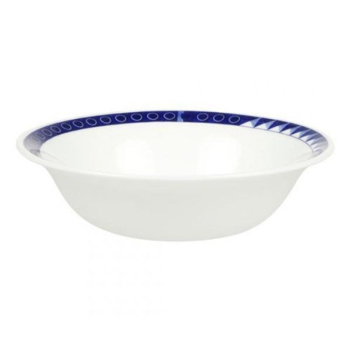 Elegant 16cm cobalt blue cereal bowl with gilt edging, handcrafted in Stoke-on-Trent, perfect for various dishes.