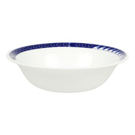 Elegant 16cm cobalt blue cereal bowl with gilt edging, handcrafted in Stoke-on-Trent, perfect for various dishes.