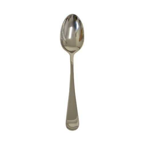 Set of 6 elegant stainless steel serving spoons ideal for salads, pasta, and casseroles, combining style and durability.
