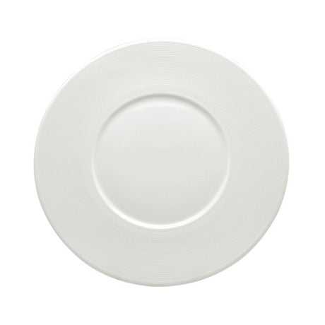 Elegant 27cm Leela Baralee Wish Plate with wide rim, ideal for serving appetizers, mains, or desserts with style.