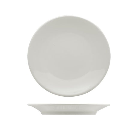 Elegant 23cm coupe plate from Leela Baralee, ideal for serving appetizers and main courses, dishwasher safe for convenience.