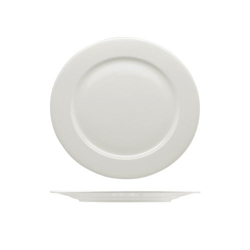 Leela Baralee 23cm flat rim plate, elegant design for versatile serving, microwave and dishwasher safe, ideal for any dining occasion.
