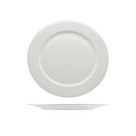 Leela Baralee 23cm flat rim plate, elegant design for versatile serving, microwave and dishwasher safe, ideal for any dining occasion.