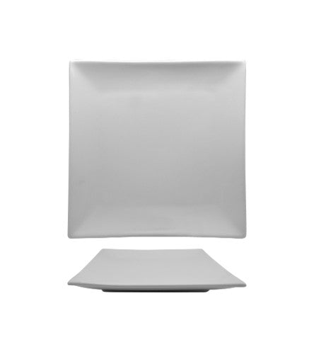 Elegant 20cm square porcelain platter, perfect for serving appetizers and desserts at gatherings or family meals.
