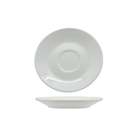 Elegant set of 6 fine porcelain tea saucers, perfect for enhancing tea time and any table setting.