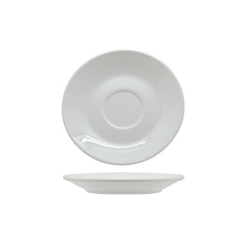 Elegant set of 6 fine porcelain tea saucers, perfect for enhancing tea time and any table setting.