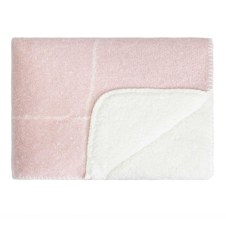 Cozy Grid Sherpa Throw in Rose Smoke, featuring soft fleece, chic design, and a stylish grid pattern for home comfort.