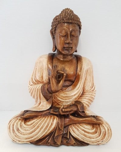 Elegant resin Kwan Ying sculpture symbolizing compassion, perfect for home decor and spiritual reflection.