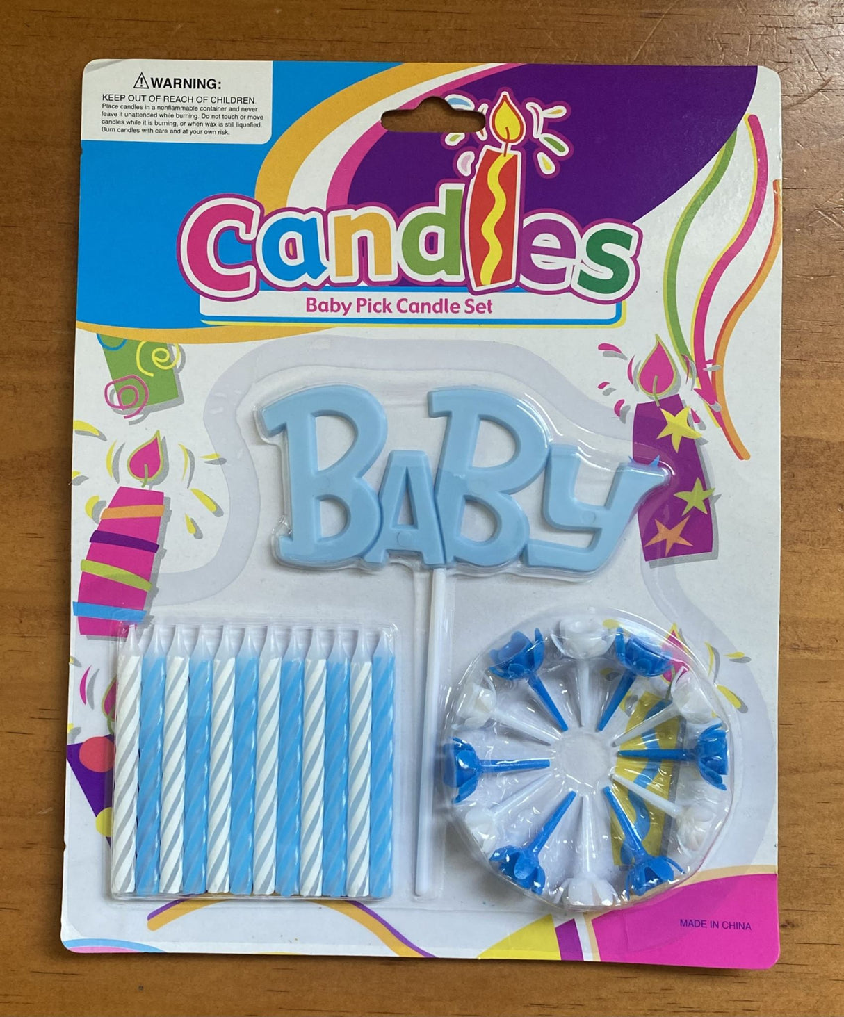 Baby blue birthday candle set for celebrations; perfect for cakes at parties, baby showers, and gender reveals.