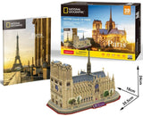 3D Puzzle of Paris Notre Dame, 128 pieces, 35.5 x 18 x 24 cm, easy assembly, educational, and architectural model.