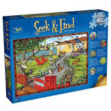 Vibrant 300-piece jigsaw puzzle featuring a captivating garden scene with hidden items to find around the border.