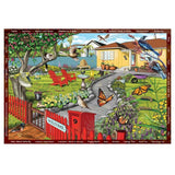 300-piece garden jigsaw puzzle featuring vibrant flora and fauna, with a unique 'Seek & Find' hidden items twist.