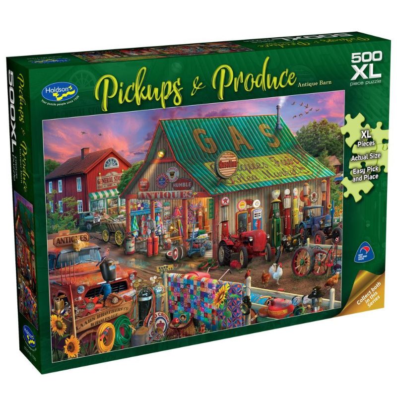500-piece jigsaw puzzle featuring vibrant artwork of an antique barn, perfect for family fun and relaxation.