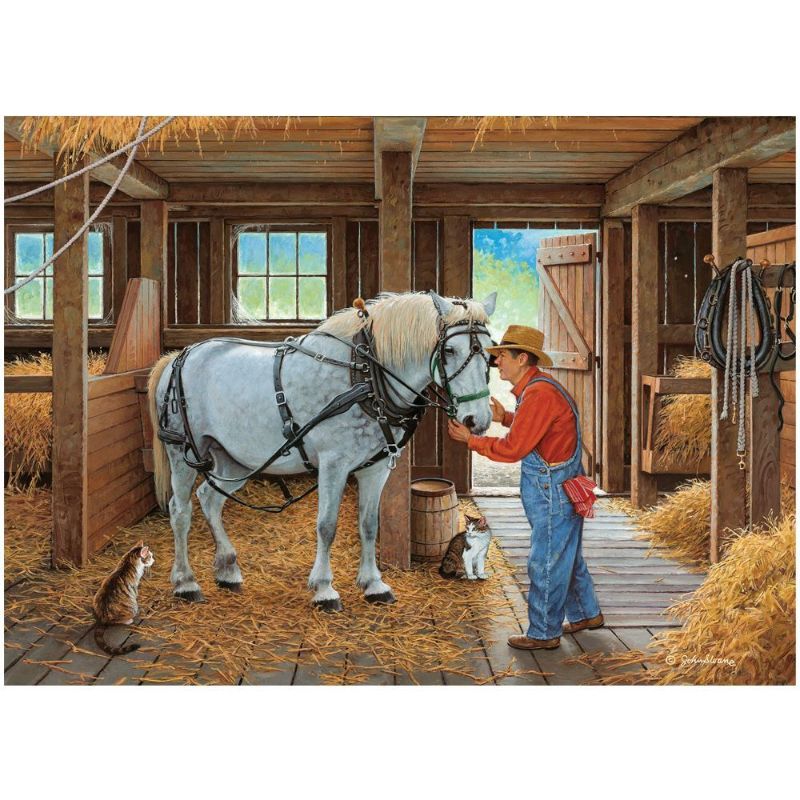 Jigsaw puzzle featuring John Sloane's charming art, 500 pieces, perfect for nature lovers aged 8 and up.