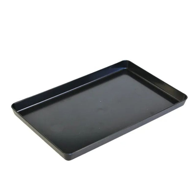 Elegant black sandwich tray, 275mm x 175mm x 20mm, perfect for stylishly presenting food at any gathering.