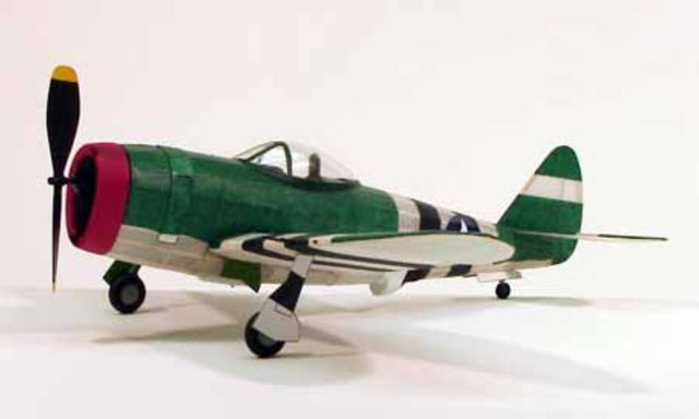 Balsa Glider model of P-47 Thunderbolt, featuring a 44cm wingspan, durable balsa wood, and vibrant peel-and-stick decals.