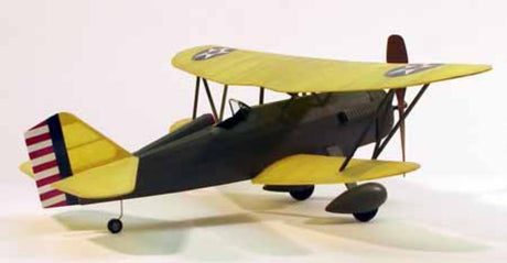 Balsa Glider Curtiss P-6E Hawk with 44 cm wingspan, featuring precision laser-cut parts and vibrant decals for easy assembly.