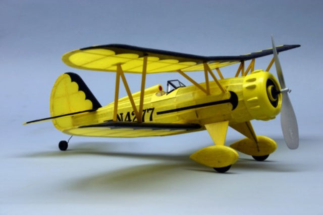 Balsa Glider - 18" WACO YMF5 model with balsa wood, colorful decals, and a 5-inch propeller for easy assembly and flight.