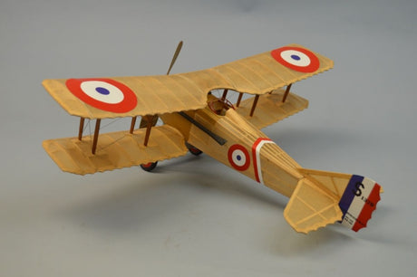 Balsa Glider 18" Spad VII, a durable model glider for beginners and enthusiasts, celebrating iconic aviation design.