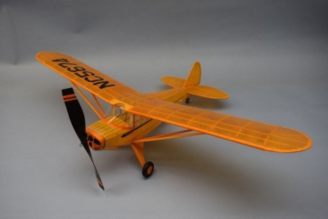 Balsa Glider - 30" J4-E Cub Coupe model kit with laser-cut parts, peel-and-stick decals, and a lightweight design for easy assembly.